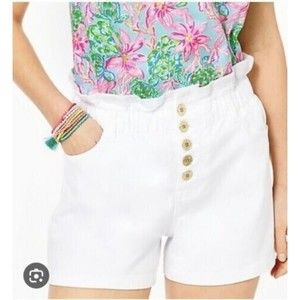 NEW Lilly Pulitzer neva high rise stretch shorts in resort white Sz 6
